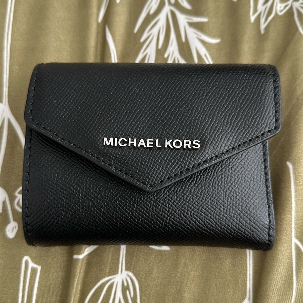 Black Michael Kors tri-fold wallet